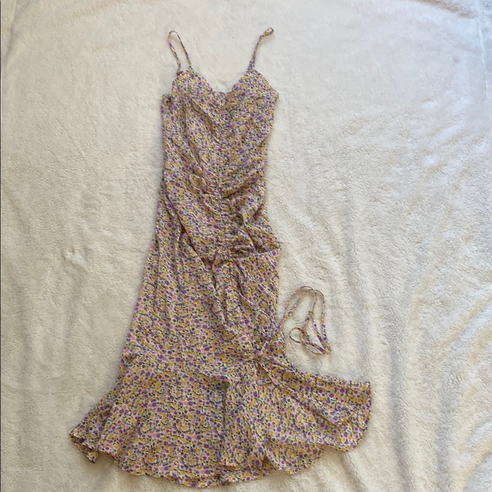 Cupshe Floral Maxi Dress - Purple and Yellow